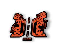 Autocollant de rechange pour fourche Fox 36 Rhythm E Bike 2024 Series Orange (mat)