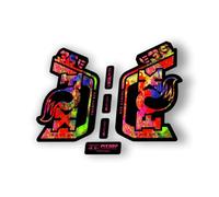 Autocollant de rechange pour fourche Fox 36 Rhythm E Bike série 2024 Oil Slick (brillant)