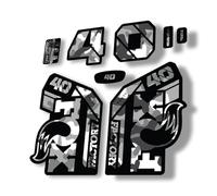 Autocollant de rechange pour fourche Fox 40 2021 Series Camouflage blanc (brillant)