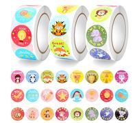 Autocollant de Récompense, 2000 Pièces Gommette Animaux, Reward Stickers pour Enfant, Autocollants de Motivation Enseignants, Etiquette Encouragement pour Scolaires Salle de Classe, Cadeaux d'Enfants