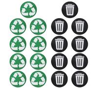 Autocollant de Recyclage,Recycler autocollant,déchets et recyclage, Pack de 18 Autocollants de Poubelle,conteneurs à ordures et poubelles de Recyclage,autocollant recycler et autocollants Logo poubell