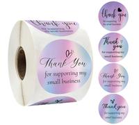 Autocollant De Remerciement À Hologramme, 500 Pièces/Rouleau, 3.8cm, Argent Pour Soutenir Les Étiquettes Des Petites Entreprises, Scellage D'enveloppe, Emballage Cadeau