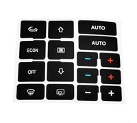 Autocollant de réparation de bouton AC pour Audi - A4 B6 B7 2000-2004 - Vinyle noir avec inscription blanche