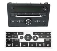 Autocollant de réparation de bouton de commande d'autoradio pour Saab 9-3 2007-2009, pour Saab 9-5 2007-2009, noir en vinyle avec lettrage blanc, pour rénovation de garniture intérieure
