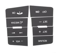 Autocollant de réparation pour bouton de commande au volant de Ford Focus 2008-2010 en vinyle noir de haute qualité avec lettrage blanc pour interrupteurs intérieurs et commandes de rechange