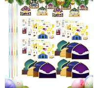 Autocollant de résurrection, autocollants de Pâques pour , 12X autocollants chrétiens avec cordes, créez des ornements de scène de Pâques Jésus, activités scolaires chrétiennes du dimanche