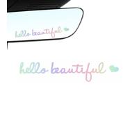 Autocollant de rétroviseur étanche - Autocollant Hello Beautiful pour rétroviseur | Autocollant de voiture en PVC pour femme, chic et élégant, accessoire de rétroviseur pour une touche