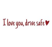 Autocollant de rétroviseur « I Love You Driving Safe » avec cœur pour rétroviseur et fenêtre, autocollant en vinyle, accessoires de voiture et cadeau pour conducteur