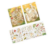 Autocollant de scène miniature imperméable en PET pour enfants, loisirs créatifs, cahier, journal, livre de souvenirs, ordinateur portable, scrapbooking, sans danger pour les enfants