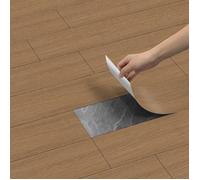 Autocollant de Sol Auto-adhésif D'effet Bois, Dalles de Sol Autocollantes en Vinyle Gris Auto Adhésif Bois PVC(20cm x 300cm=0.6㎡）