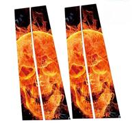 Autocollant de style moyen de voiture, style central de voiture crâne | Autocollants de pilier de voiture crâne | Autocollants de porte latérale, couverture complète crâne, autocollant Halloween crâne