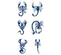 Autocollant de tatouage à base de plantes pour manches de clavicule à motif scorpion pour hommes et femmes, semi-permanent, imperméable, longue durée (2 semaines), faux tatouages.
