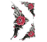 Autocollant de tatouage de bras de fleur de pivoine, 2 pièces, faux bras imperméable, demi-bras, sang Floral, Art corporel, faux tatouages pour femmes, nouveau(001)