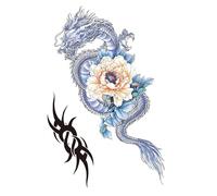 Autocollant de tatouage de bras de fleur de pivoine, 2 pièces, faux bras imperméable, demi-bras, sang Floral, Art corporel, faux tatouages pour femmes, nouveau(006)
