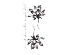 Autocollant de tatouage de fleur de Lotus, feuille de 2 pièces, tatouage temporaire imperméable et durable