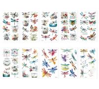 Autocollant De Tatouage De Libellule Sortie De Printemps Pique-Nique D'Été Ailes De Couleur Réelle Autocollant De Tatouage Temporaire Pour Enfants Libellule 120 * 69mm