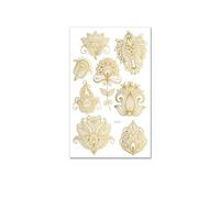 Autocollant de tatouage de transfert d'eau de mandala de mariée à motif doré, autocollant temporaire for le corps(LS-007)