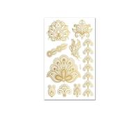 Autocollant de tatouage de transfert d'eau de mandala de mariée à motif doré, autocollant temporaire for le corps(LS-006)