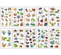 Autocollant De Tatouage D'Insecte De Dessin Animé, Imperméable À L'Eau, Autocollant De Fête Mignon