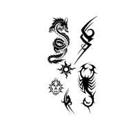 Autocollant de tatouage étanche Dragon foncé Tatoo Tribal Totem bras poignet faux tatouage for Art corporel femmes hommes(006)