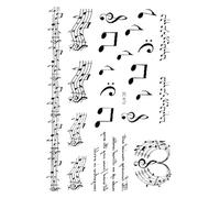 Autocollant de Tatouage étanche, Notes de musique noir et blanc, faux Tatouage for femmes et hommes