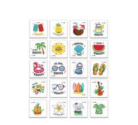 Autocollant de tatouage imperméable à motif kayong d'été for enfants, vacances à la mer, festival de carnaval(20 pcs f)