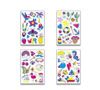 Autocollant de tatouage imperméable à motif kayong d'été for enfants, vacances à la mer, festival de carnaval(4 pcs j)