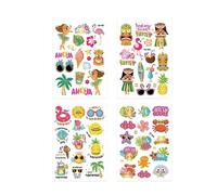 Autocollant de tatouage imperméable à motif kayong d'été for enfants, vacances à la mer, festival de carnaval(4 pcs i)