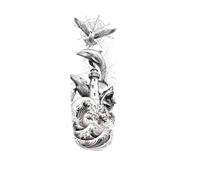 Autocollant de tatouage imperméable, dauphin, phare, vagues, squelette, Dragon, faux tatouage, bras, Art corporel, filles et hommes(001)