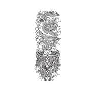 Autocollant de tatouage imperméable, dauphin, phare, vagues, squelette, Dragon, faux tatouage, bras, Art corporel, filles et hommes(006)