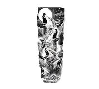 Autocollant de tatouage imperméable, dauphin, phare, vagues, squelette, Dragon, faux tatouage, bras, Art corporel, filles et hommes(008)