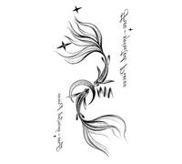 Autocollant de tatouage imperméable Dragon Lotus papillon femmes hommes tatouages bras dos Art corporel faux Tatoo (21 * 11.4 cm)(008)