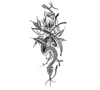 Autocollant de tatouage imperméable Dragon Lotus papillon femmes hommes tatouages bras dos Art corporel faux Tatoo (21 * 11.4 cm)(003)