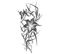 Autocollant de tatouage imperméable Dragon Lotus papillon femmes hommes tatouages bras dos Art corporel faux Tatoo (21 * 11.4 cm)(004)