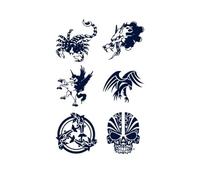 Autocollant de tatouage imperméable Dragon Phoenix paon tatouage faux tatouage for hommes femmes (110 * 160mm)(005)