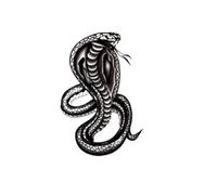 Autocollant de tatouage imperméable dragon, serpent for hommes, faux tatouages, Art corporel (20x10cm)(001)