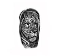 Autocollant de tatouage imperméable tigre, dragon, fleur, manche de bras homme femme autocollant de tatouage tigre gros chat élément animal imperméable faux art corporel for hommes femmes(009)