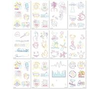 Autocollant De Tatouage Lumineux Bleu Pour Bar, Festival De Musique, Fête, Événement, Tatouage Bleu Jetable 120 * 76mm