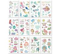 Autocollant De Tatouage Lumineux Sirène Pour Enfants, Imperméable, Dessin Animé Mignon, Baleine, Fille, Autocollant Fluorescent B:7.5x12cm A0044