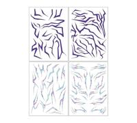 Autocollant de tatouage maquillage violet, groupe complet d'éclairs, imperméable, Art du visage(A)