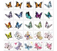 Autocollant De Tatouage Papillon 3D Jetable, Imperméable Et Respectueux De L'Environnement, En Trois Dimensions, Pour Studio Photo De Plage, Maquillage 60×60mm