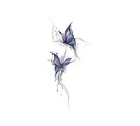 Autocollant De Tatouage Papillon Bleu Mille Carpes Imperméable Femme Bras De Fleur Longue Durée Autocollant De Couleur De Style Chinois Bras De Tatouage À L'Encre Décalcomanie De Temporaire