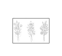 Autocollant De Tatouage Temporaire À Trois Petites Fleurs, Imperméable, Dure Jusqu'à 15 Jours, Semi-Permanent