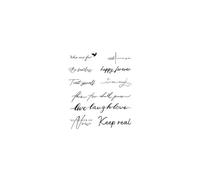 Autocollant de tatouage temporaire imperméable avec lettres anglaises créatives, 2 pièces, faux tatouage de fleur for femmes et hommes