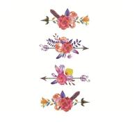 Autocollant de tatouage temporaire imperméable, fleurs colorées, lys, bras d'art corporel, faux tatouages, manches, cuisses, bras, femmes et hommes(001)