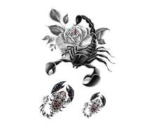 Autocollant de tatouage temporaire imperméable Scorpion Rose tatouages corps Art bras faux tatouage femmes hommes