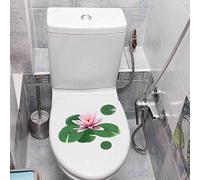 Autocollant De Toilette De Bain 22.6 * 16.4 Cm Nénuphar Plante Aquatique Siège De Toilette Autocollant Maison Chambre Décoration Murale