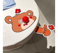 Autocollant de toilette en forme de boule de dessin animé, rehausseur de couvercle de toilette portable, accessoire de décoration pour siège de salle de bain