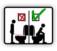 Autocollant de toilette pipi assis.