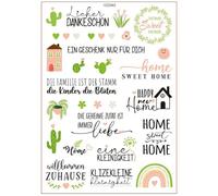 Autocollant de transfert à l'eau avec mots de bénédiction allemands, pour tasse en céramique, verrerie, meubles en bois, couleurs résistantes, à frotter sur les transferts